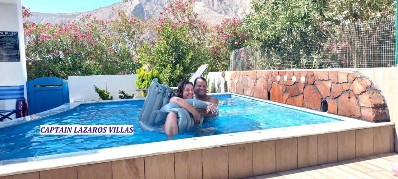 פריסה Located By The Sea One Beachfront Private Captain Lazaros Pool Villa With Loft In 750Sqm Spacious Private Plot-Jacuzzi-Sunrelax-Furnished Terace-Gazebo-Private Parking,Sleep 3 Adults And 2 Children, Just Steps From The Black Beach-Seaview מראה חיצוני תמונה