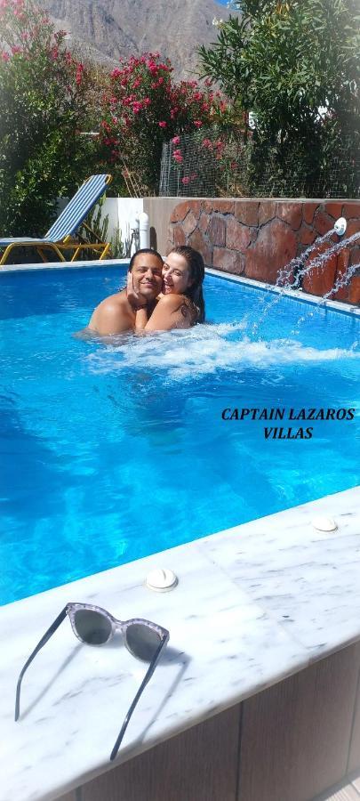 פריסה Located By The Sea One Beachfront Private Captain Lazaros Pool Villa With Loft In 750Sqm Spacious Private Plot-Jacuzzi-Sunrelax-Furnished Terace-Gazebo-Private Parking,Sleep 3 Adults And 2 Children, Just Steps From The Black Beach-Seaview מראה חיצוני תמונה