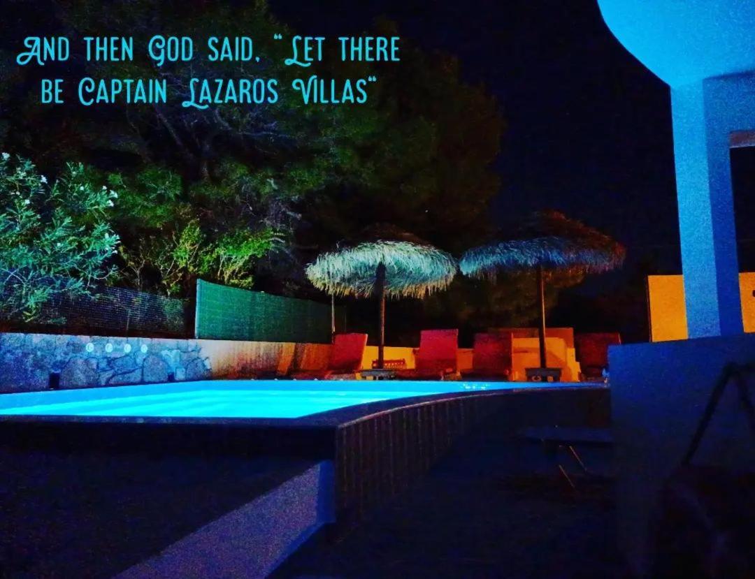 פריסה Located By The Sea One Beachfront Private Captain Lazaros Pool Villa With Loft In 750Sqm Spacious Private Plot-Jacuzzi-Sunrelax-Furnished Terace-Gazebo-Private Parking,Sleep 3 Adults And 2 Children, Just Steps From The Black Beach-Seaview מראה חיצוני תמונה